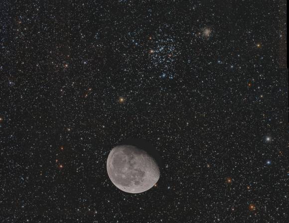 Moon M35 and NGC2158
